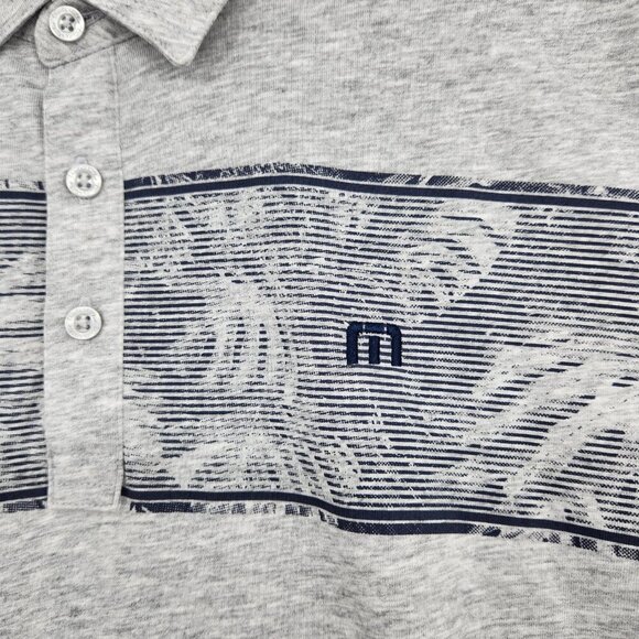 Travis Mathew Make Camp Golf Polo Outdoors Blue Grey Gray 2XL Palm Tree - Picture 2 of 10
